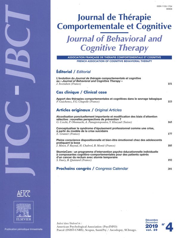 JOURNAL OF BEHAVIORAL AND COGNITIVE THERAPY