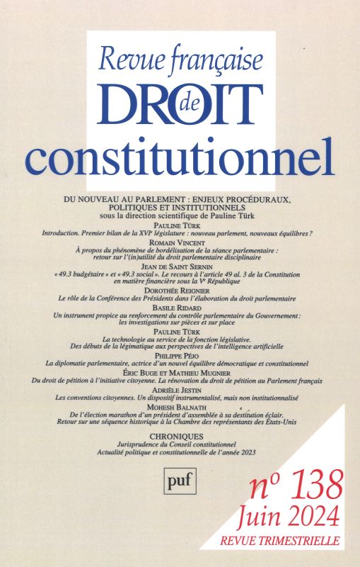 REVUE FRANCAISE DE DROIT CONSTITUTIONNEL