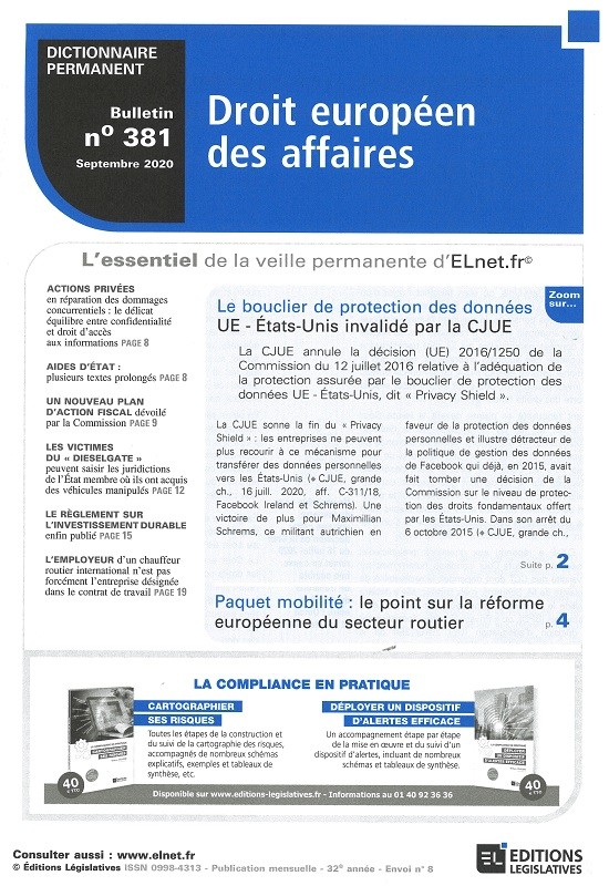 DICTIONNAIRE PERMANENT DROIT EUROPEEN DES AFFAIRES - Bulletin